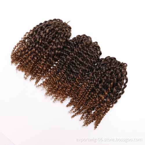 Crochet Braid Extensions 3pcs 60 strands Synthetic Bulk Hair 8inch Spring Twist Kinky Curly Crochet Braids Hair